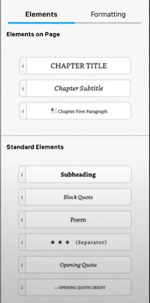 kindle create elements